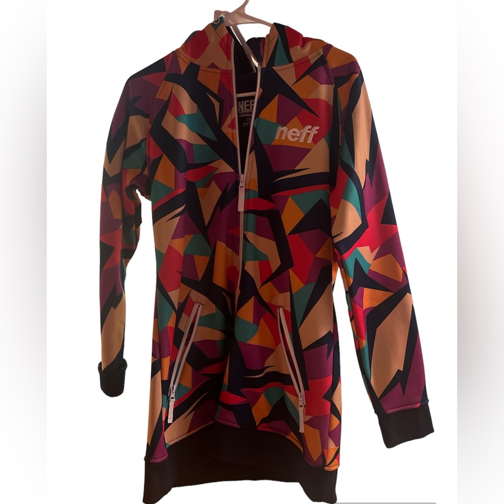 Neff hooded soft fleece polyester ski jacket. Size L